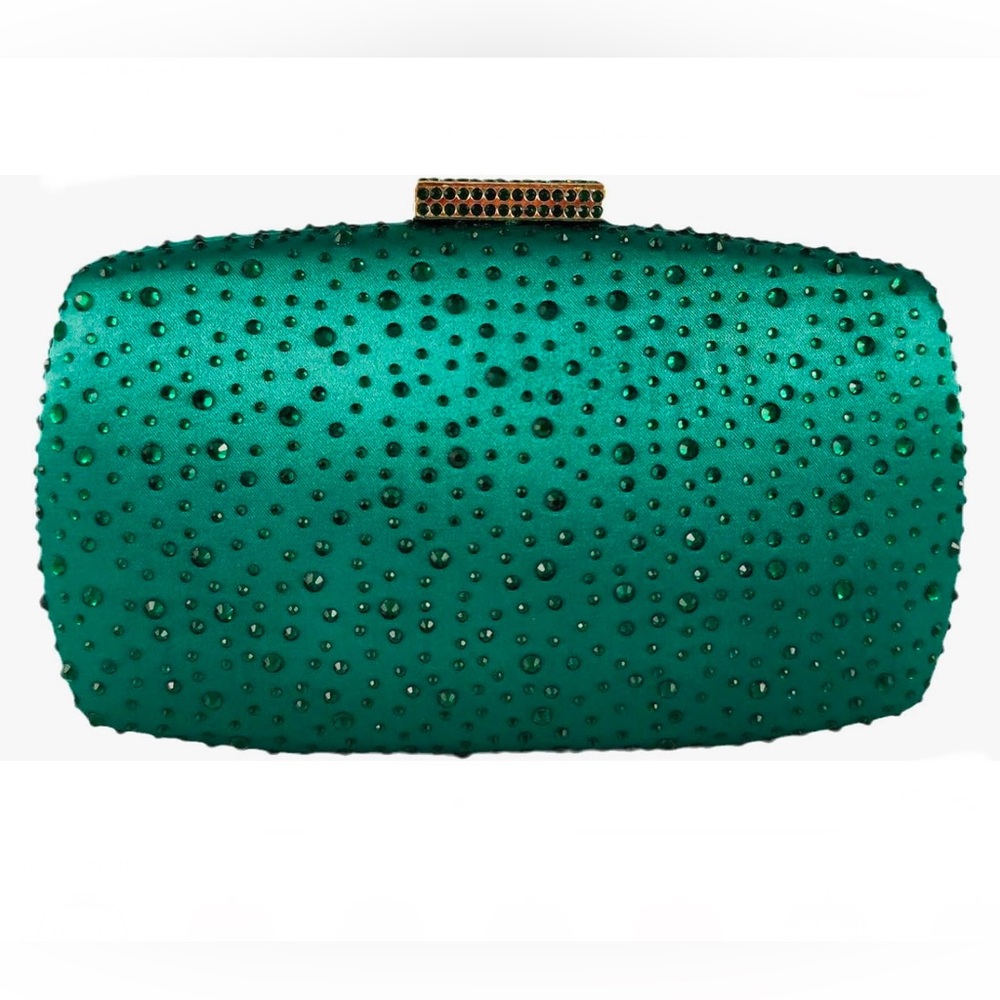 NWT- Crystal Embellished Emerald Green Convertible Evening Bag